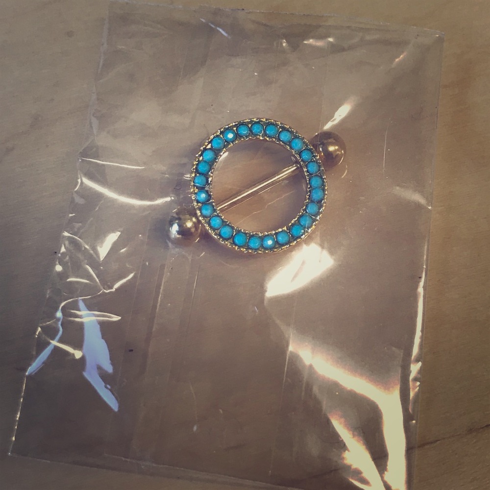 NEW/NEVER OPENED Turquoise Nipple Ring